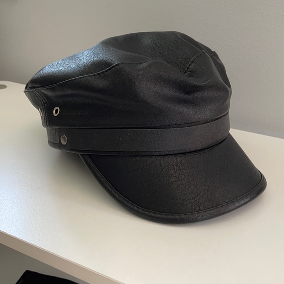 Vici collection Faux Leather Buckle Hat - Picture 2 of 3
